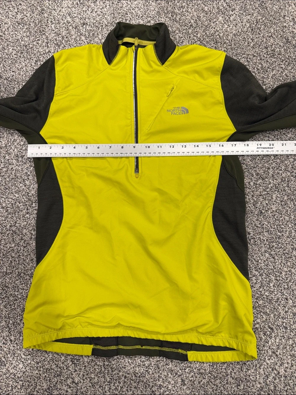 The North Face Men’s Flight Series Neon Yellow & Olive Half-Zip Pullover Size S